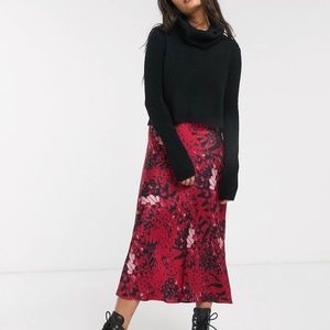 AllSaints Tierny 2-in-1 Slip Dress w Roll Neck Sweater